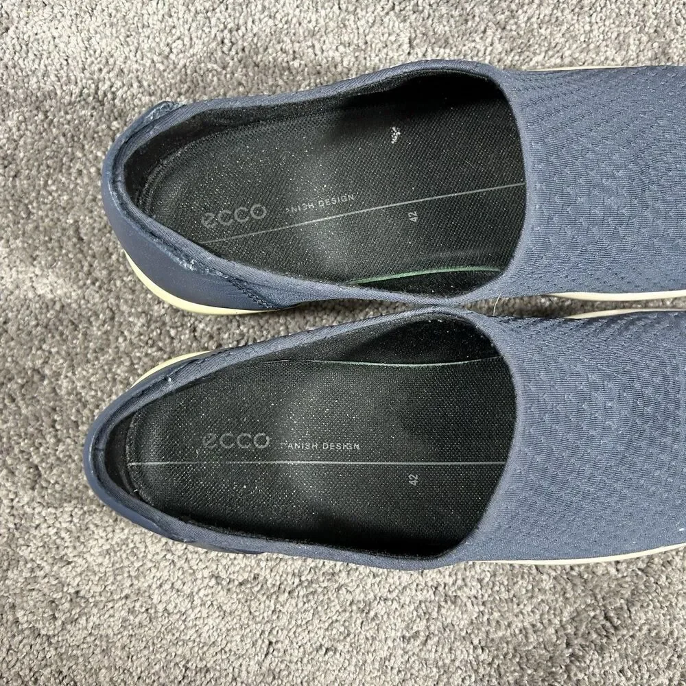 ECCO Soft 2.0 Women's Size EU 42 US 11 Blue Slip On Diamond Knit Comfort Shoes
